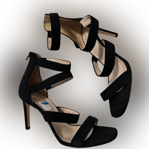 NWT C LA CANADIENNE BLACK STILETTO STRAPPY HEELS - Picture 2 of 4